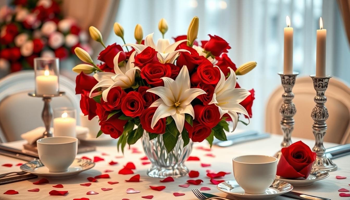 Valentine's Day table centerpieces