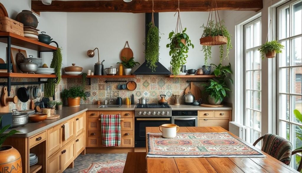 eclectic modern boho style kitchen