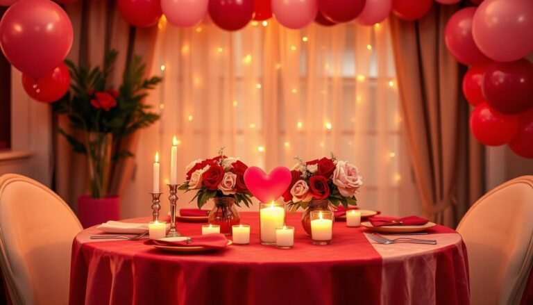 red and pink Valentine's decor