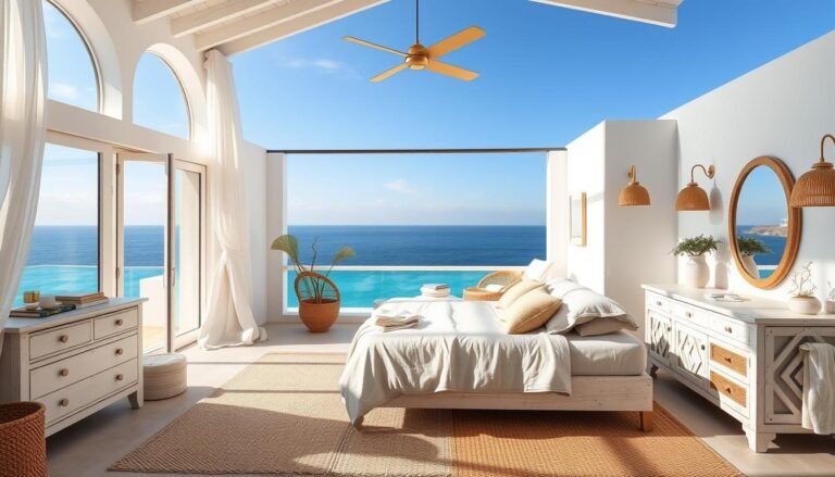 Coastal and Mediterranean Master Bedroom Designs