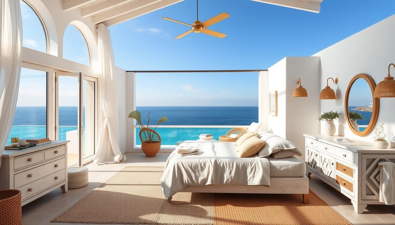 Coastal and Mediterranean Master Bedroom Designs