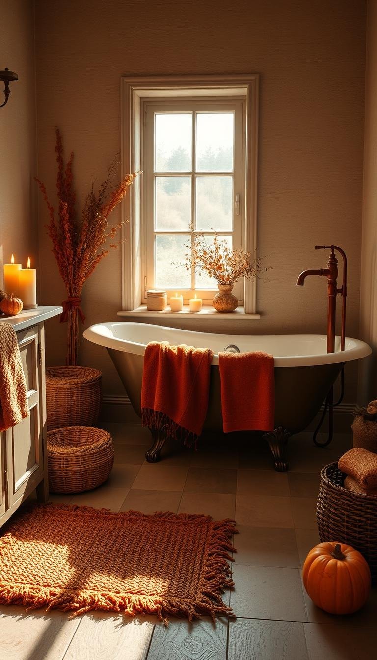 autumn home decor bathroom