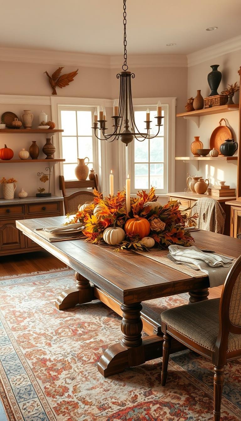 autumn home decor dining room
