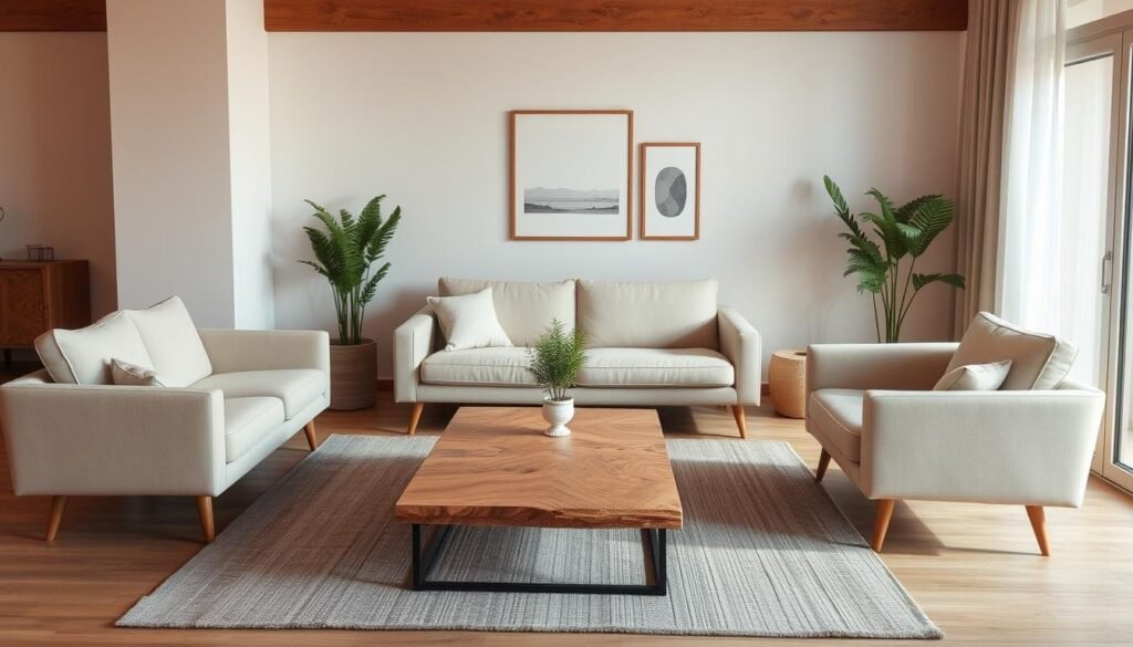 warm minimalist living room furniture