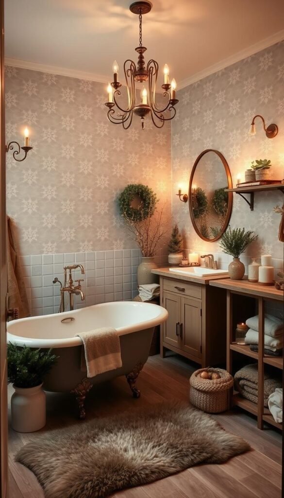 winter home decor bathroom