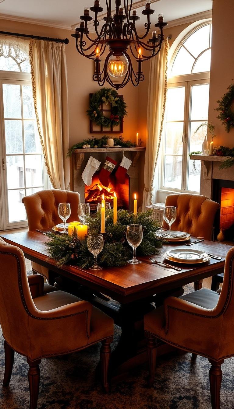 winter home decor dining room