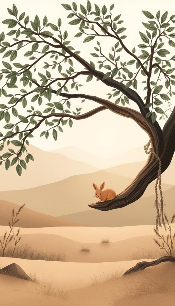 A whimsical and organic boho-inspired nursery art piece, showcasing a serene nature scene. In the foreground, an elegant, hand-drawn illustration of a sprawling tree branch with lush, flowing leaves, casting a soft, dappled light across the composition. Nestled within the branches, a sweet, illustrative animal, perhaps a rabbit or a bird, gazing contentedly. In the middle ground, a muted, earthy color palette, with subtle textures and patterns reminiscent of woven textiles or macrame. The background features a hazy, dreamlike landscape, with rolling hills, distant mountains, and a warm, golden-hour glow illuminating the scene. The overall atmosphere is calming, soothing, and infused with a sense of natural wonder, perfectly suited for a modern, boho-inspired nursery. A whimsical and organic boho-inspired nursery art piece, showcasing a serene nature scene. In the foreground, an elegant, hand-drawn illustration of a sprawling tree branch with lush, flowing leaves, casting a soft, dappled light across the composition. Nestled within the branches, a sweet, illustrative animal, perhaps a rabbit or a bird, gazing contentedly. In the middle ground, a muted, earthy color palette, with subtle textures and patterns reminiscent of woven textiles or macrame. The background features a hazy, dreamlike landscape, with rolling hills, distant mountains, and a warm, golden-hour glow illuminating the scene. The overall atmosphere is calming, soothing, and infused with a sense of natural wonder, perfectly suited for a modern, boho-inspired nursery.